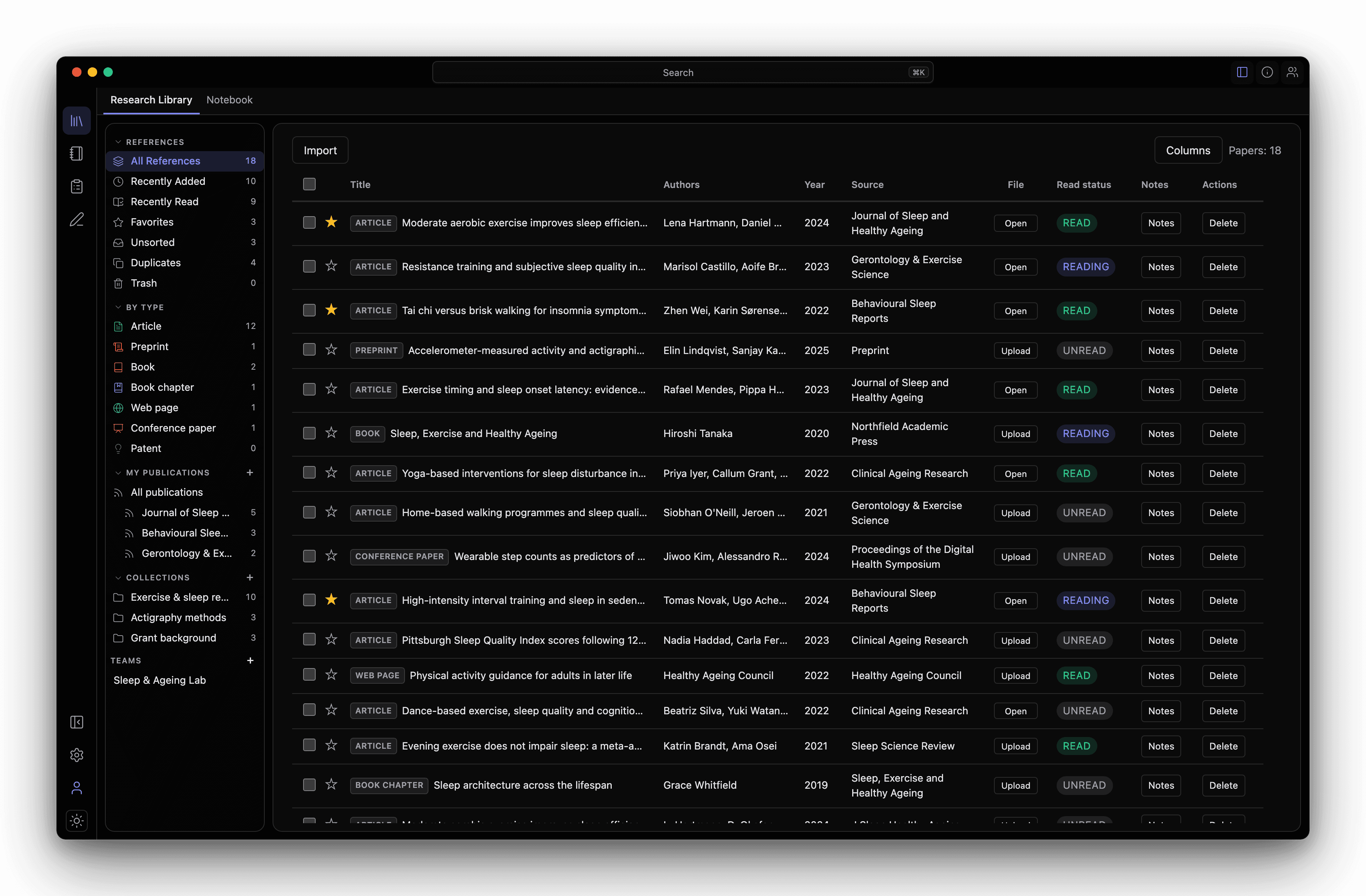 Avera desktop workspace with the main ribbon and an open library view